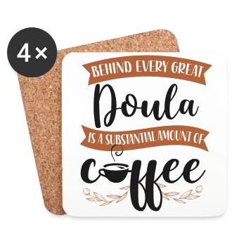 Doula Birth Worker Coffee Behind - Untersetzer (4er-Set) - Weiß - Vorne
