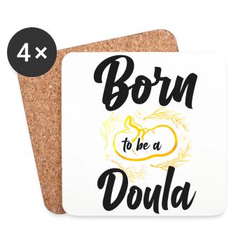 Doula Birth Worker Born To Be A - Coasters (set of 4) - white - Front