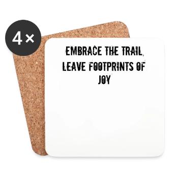 Wandern - Embrace the trail, leave footprints of - Untersetzer (4er-Set) - Weiß - Vorne