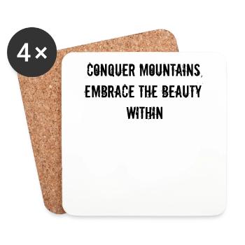 Randonnée - Partez à la conquête des montagnes, embrassez la beauté - Dessous de verre (lot de 4) - blanc - Devant