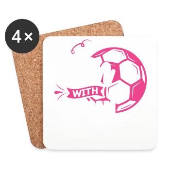 Soccer féminin, Football féminin, Football féminin - Dessous de verre (lot de 4) - blanc - Devant