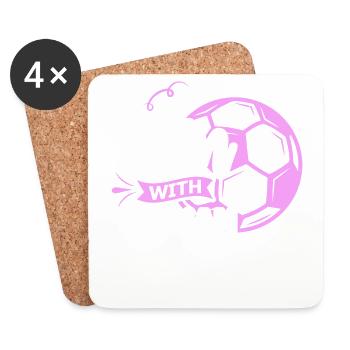 Frauenfußball, Fußball Frauen Soccer Damenfußball - Untersetzer (4er-Set) - Weiß - Vorne