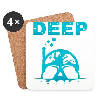 Plongée sous-marine, Plongée sous-marine, Vacances en mer - Dessous de verre (lot de 4) - blanc - Devant