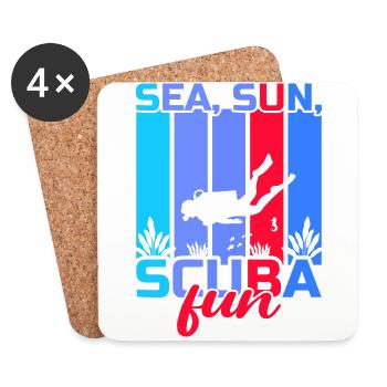 Scuba Diving, Scuba Diving, Holiday Sea Diver - Coasters (set of 4) - white - Front
