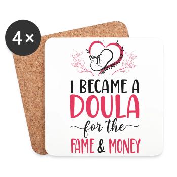 Doula accoucheuse Je suis devenue une - Dessous de verre (lot de 4) - blanc - Devant