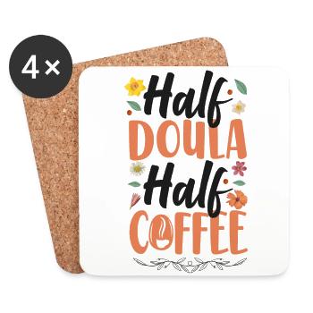 Doula Birth Worker Coffee Half - Coasters (set of 4) - white - Front