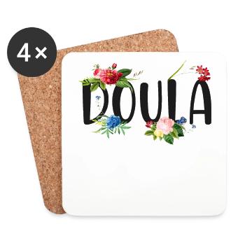 Doula Naissance Travailleur Fleur - Dessous de verre (lot de 4) - blanc - Devant