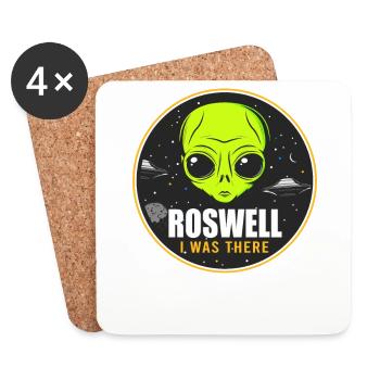 Alien, UFO, UAP, Space, Space Flying Object - Coasters (set of 4) - white - Front