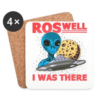 Alien, UFO, UAP, Space, Space Flying Object - Coasters (set of 4) - white - Front
