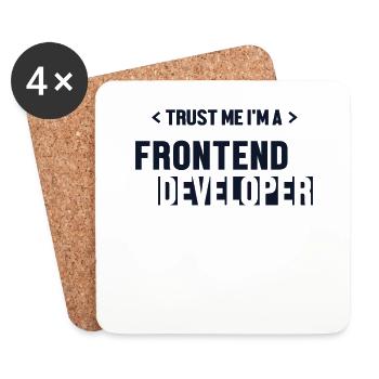 Faites-moi confiance, je suis développeur frontend développeur - Dessous de verre (lot de 4) - blanc - Devant