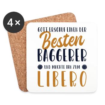Libero Bester Baggerer Volleyballfreak Volleyball - Untersetzer (4er-Set) - Weiß - Vorne
