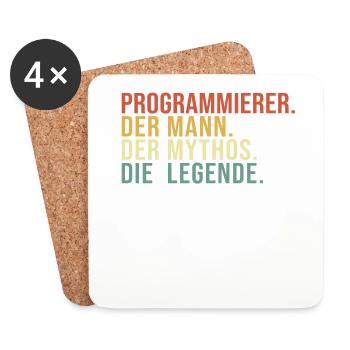 Programmierer Mann Mythos Legende Developer - Untersetzer (4er-Set) - Weiß - Vorne