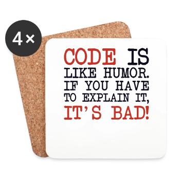 Explication du code Développeur Développeur de logiciels - Dessous de verre (lot de 4) - blanc - Devant