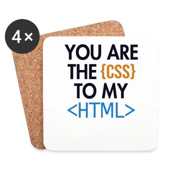 Vous êtes le CSS de mon HTML Developer Coder - Dessous de verre (lot de 4) - blanc - Devant
