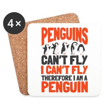 Penguins can't fly Seabird King Penguin Penguin - Coasters (set of 4) - white - Front