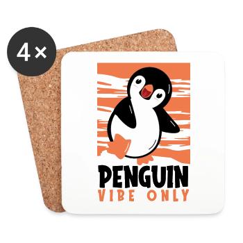 Penguin Vibe Only Seabird King Penguin Penguin - Coasters (set of 4) - white - Front
