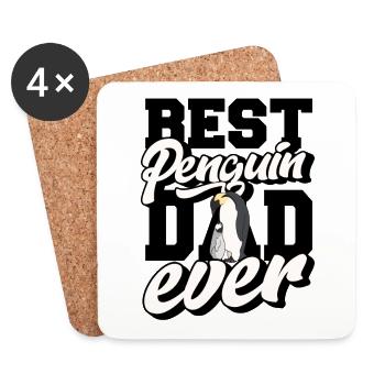 Best Penguin Dad Ever Königspinguin Kaiserpinguin - Coasters (set of 4) - white - Front