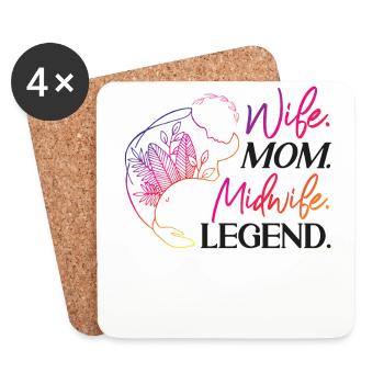 Nurse Midwife Birth Worker Mom - Untersetzer (4er-Set) - Weiß - Vorne
