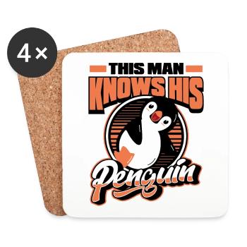 This Man Knows His Penguin King Penguin Seabird - Coasters (set of 4) - white - Front