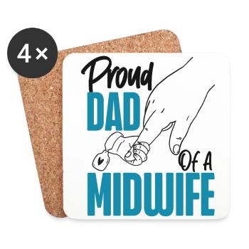 Nurse Midwife Birth Worker Dad - Untersetzer (4er-Set) - Weiß - Vorne