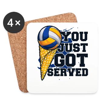 You Just Got Served Volleyballerin Volleyball - Untersetzer (4er-Set) - Weiß - Vorne