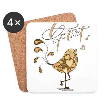 dance it out - Coasters (set of 4) - white - Front