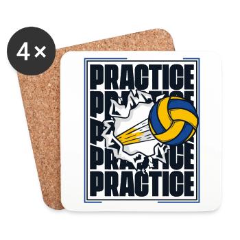 Practice Volleyball Player Volleyball Freak - Coasters (set of 4) - white - Front