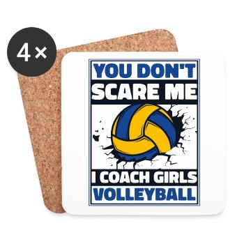 I Coach Girls Volleyball Volleyball Player - Coasters (set of 4) - white - Front