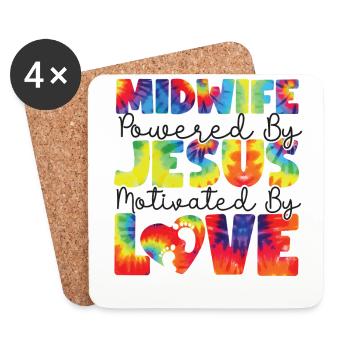 Nurse Midwife Birth Worker Faith - Coasters (set of 4) - white - Front
