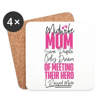Nurse Midwife Birth Worker Mom - Untersetzer (4er-Set) - Weiß - Vorne
