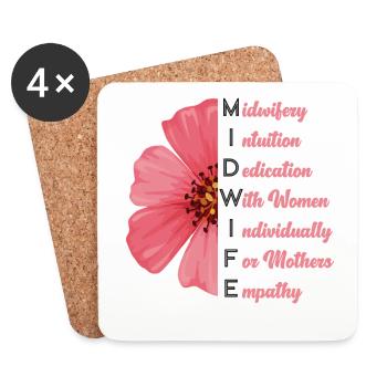 Nurse Midwife Birth Worker - Untersetzer (4er-Set) - Weiß - Vorne