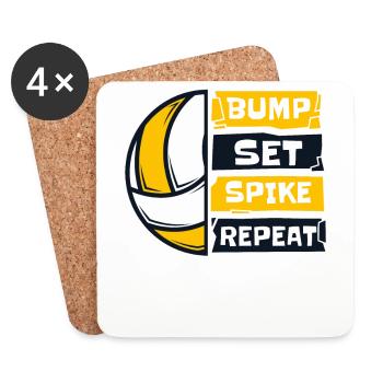 Bump Set Spike Repeat Volleyballfreak Volleyball - Untersetzer (4er-Set) - Weiß - Vorne