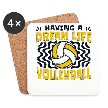 Having A Dream Life Volleyball Player - Coasters (set of 4) - white - Front