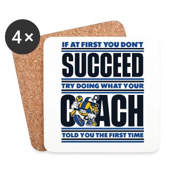 If At First You Don't Succeed Try Doing Volleyball - Untersetzer (4er-Set) - Weiß - Vorne