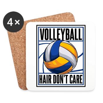 Les cheveux de volley-ball s'en fichent Volleyball Freak - Dessous de verre (lot de 4) - blanc - Devant
