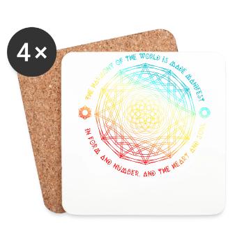 The Harmony Of The World Sacred Geometry - Coasters (set of 4) - white - Front