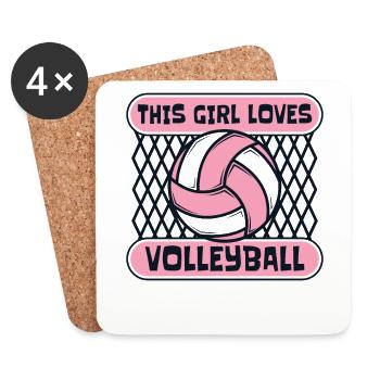 Cette fille aime le volley-ball Volley-ball Freak - Dessous de verre (lot de 4) - blanc - Devant