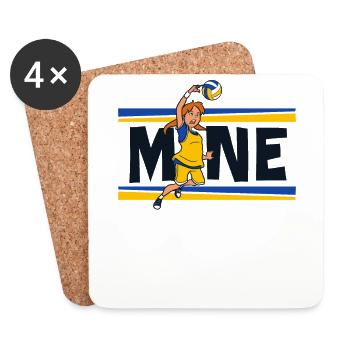 Mine Joueur De Volley-ball Volley-ball Freak Volley-ball - Dessous de verre (lot de 4) - blanc - Devant