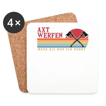 Axtwerfen mehr als ein Hobby Axe Throwing Game - Untersetzer (4er-Set) - Weiß - Vorne