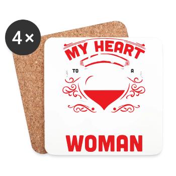 My Heart Belongs To A Polish Woman Love Valentine - Coasters (set of 4) - white - Front