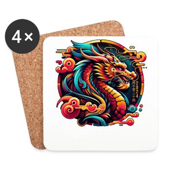 Year Of The Dragon 2024 Chinese Zodiac Lucky - Coasters (set of 4) - white - Front