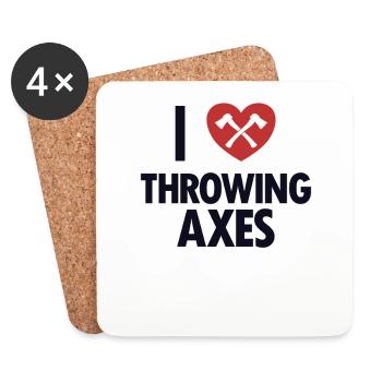 I Love Throwing Axes Axe Throwing Competition Axe - Coasters (set of 4) - white - Front