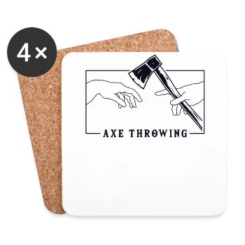 Michelangelo Creation of Adam Axe Throwing Game - Coasters (set of 4) - white - Front