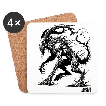 Slave, Leshy Créature mythique, Païen, Forêt, Nature - Dessous de verre (lot de 4) - blanc - Devant