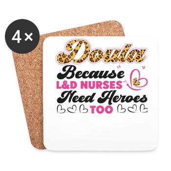 Doula Birth Worker Doula Because - Untersetzer (4er-Set) - Weiß - Vorne