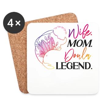 Doula accoucheuse maman femme. Maman. - Dessous de verre (lot de 4) - blanc - Devant