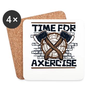 Time For Axercise Axe Throwing Game Competition - Coasters (set of 4) - white - Front