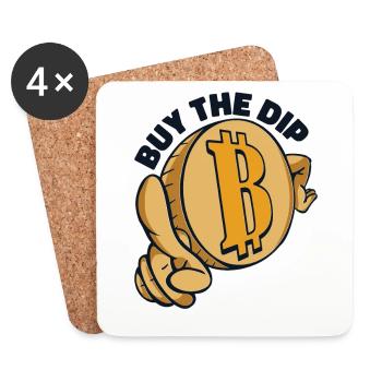 Buy The Dip Crypto Cryptocurrency Blockchain - Coasters (set of 4) - white - Front