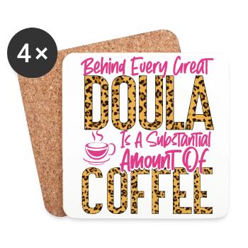 Doula Birth Worker Coffee Behind - Untersetzer (4er-Set) - Weiß - Vorne