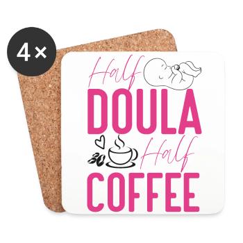 Doula Birth Worker Coffee Half - Coasters (set of 4) - white - Front
